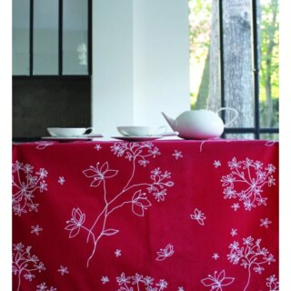 Chemin de table Astrance rouge par la marque Fleur de Soleil Fleur de Soleil - Chemin de table Astrance rouge