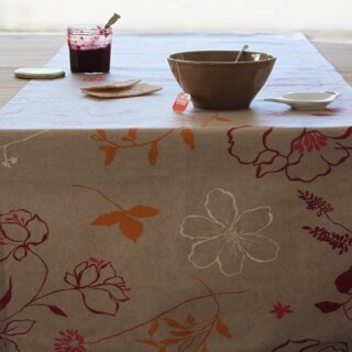 Fleur de Soleil - Chemin de table Camélia orange