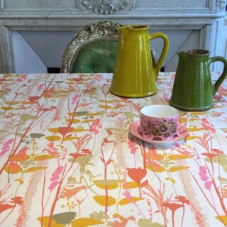 Fleur de Soleil - Chemin de table champêtre rose
