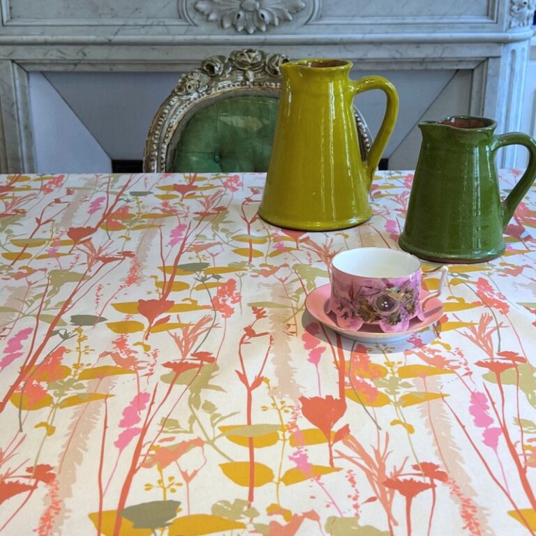 Fleur de Soleil - Chemin de table champêtre rose