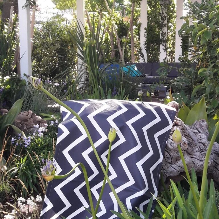 Fleur de Soleil - Chemin de table Chevron anthracite