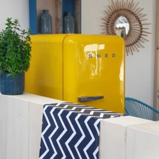 Fleur de Soleil - Chemin de table Chevron anthracite