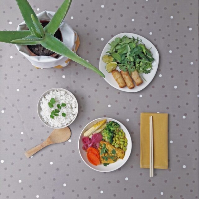 Fleur de Soleil - Chemin de table Confettis taupe