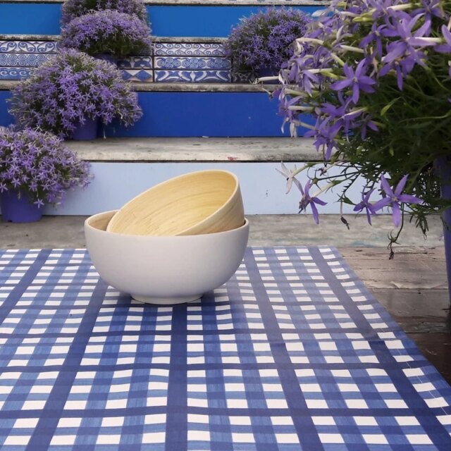 Fleur de Soleil - Chemin de table Guinguette bleu