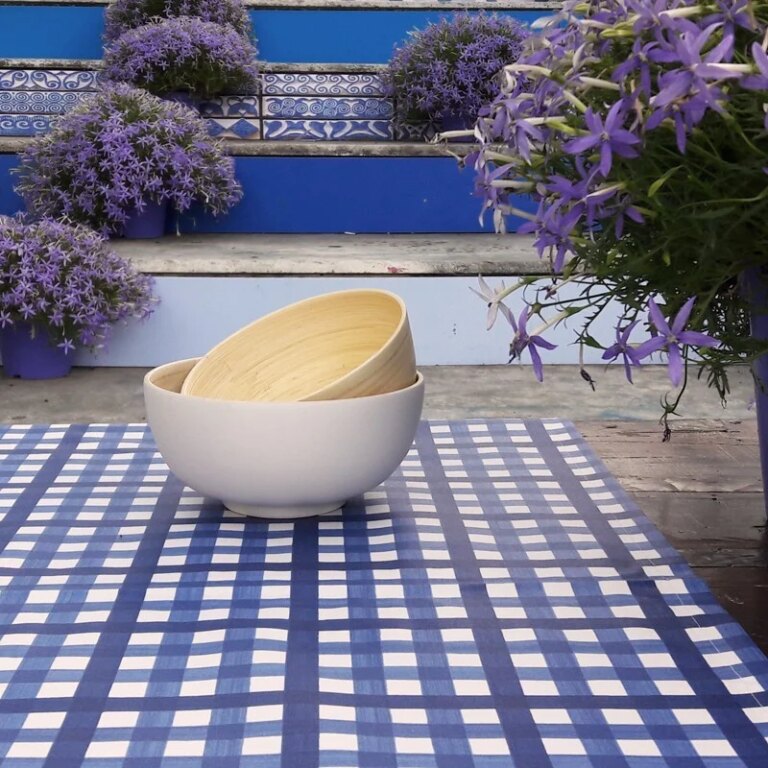 Fleur de Soleil - Chemin de table Guinguette bleu