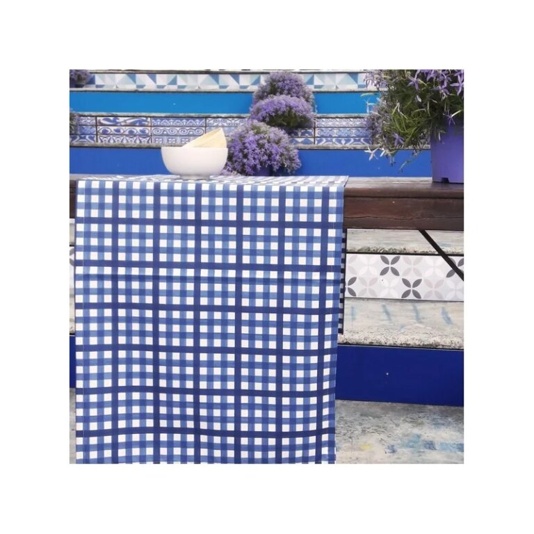 Fleur de Soleil - Chemin de table Guinguette bleu