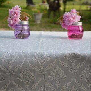 Fleur de Soleil - Chemin de table Pompadour gris