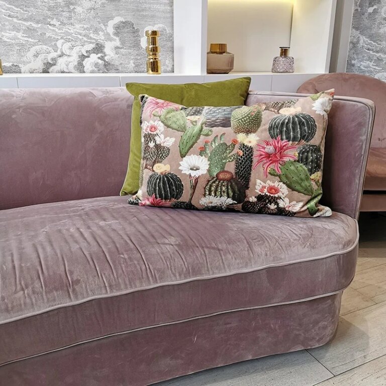 Fleur de Soleil - Coussin velours cactus