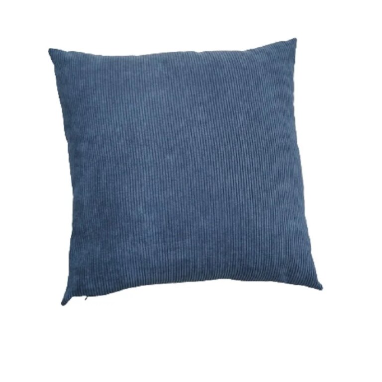 Fleur de Soleil - Coussin velours côtelé bleu nuit