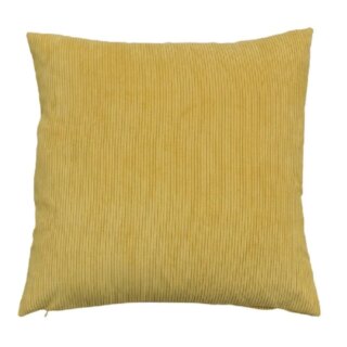 Coussin velours côtelé jaune curry par la marque Fleur de Soleil Fleur de Soleil - Coussin velours côtelé jaune curry