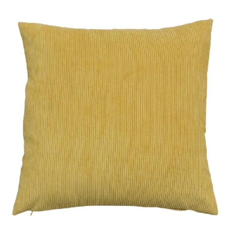 Fleur de Soleil - Coussin velours côtelé jaune curry