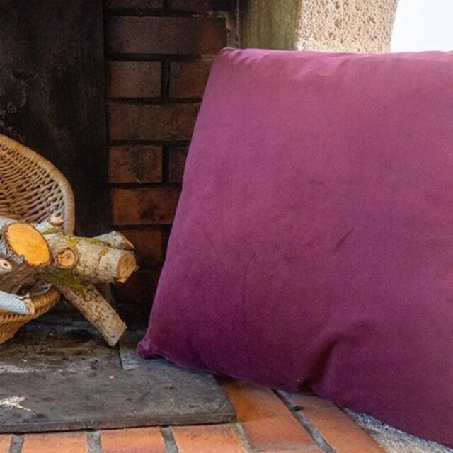 Fleur de Soleil - Coussin velours rose