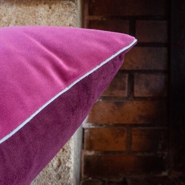 Fleur de Soleil - Coussin velours rose