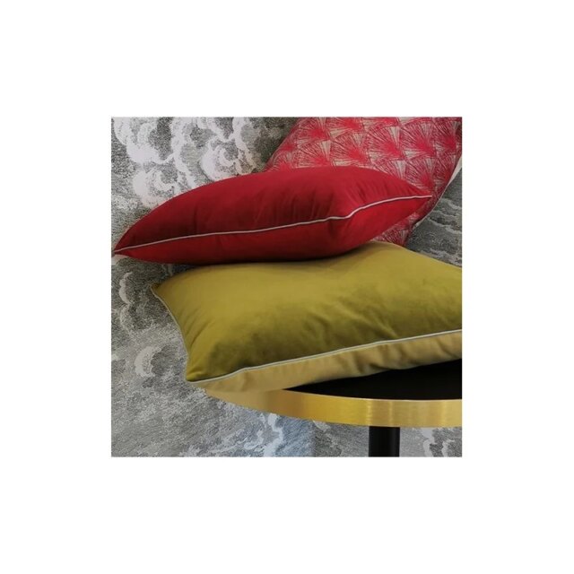 Fleur de Soleil - Coussin velours rouge / Bordeaux