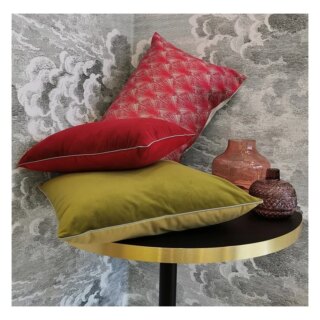 Fleur de Soleil - Coussin velours rouge / Bordeaux