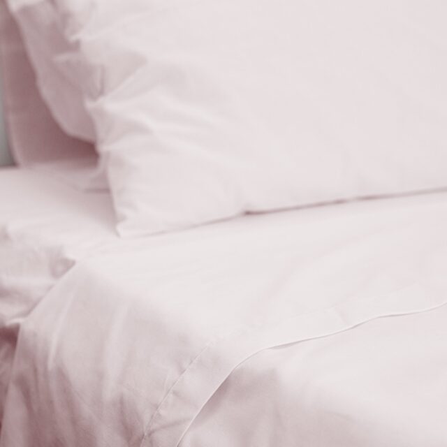 Dejorine - Drap plat en Percale de coton - Rose poudré