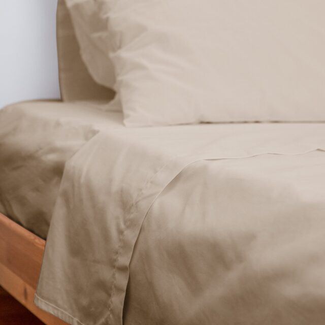 Dejorine - Drap plat en Percale de coton - Beige