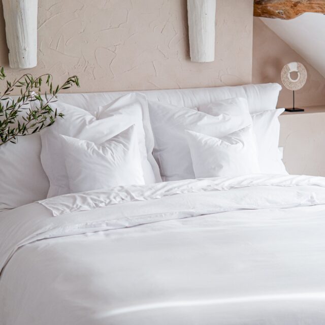 Dejorine - Housse de couette en Percale de coton - Blanc