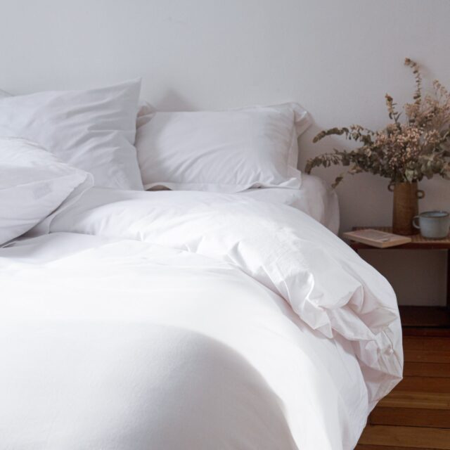 Dejorine - Housse de couette en Percale de coton - Blanc