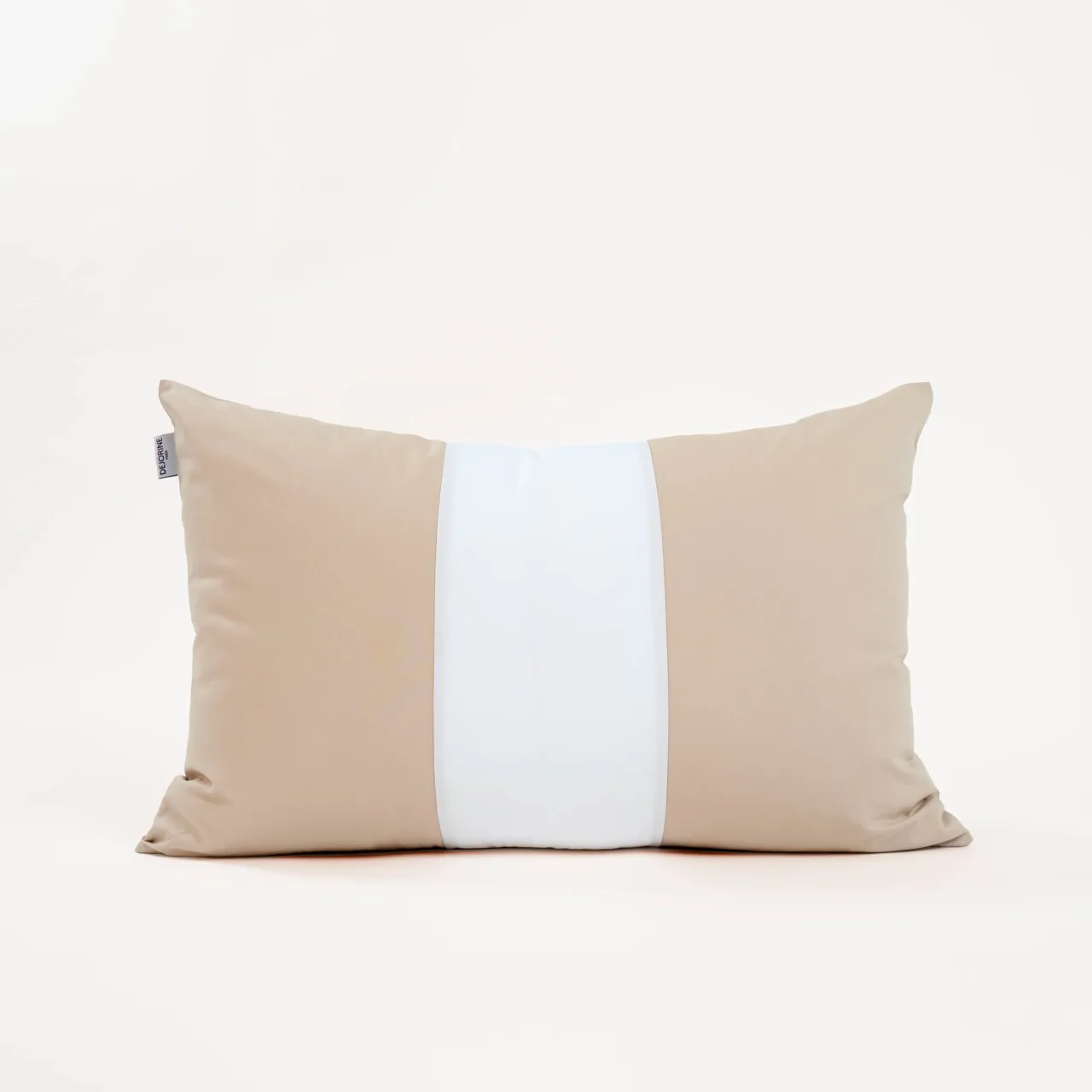 dejorine housse de coussin clava beige blanc rectangulaire packshot 1 Dejorine - Housse de coussin Clava Perle des sables – 50x70cm