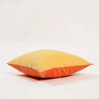 DEJORINE - Housse de coussin Duo Orange et Jaune