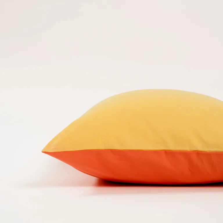 Dejorine - Housse de coussin Duo Orange et Jaune – 60x60cm