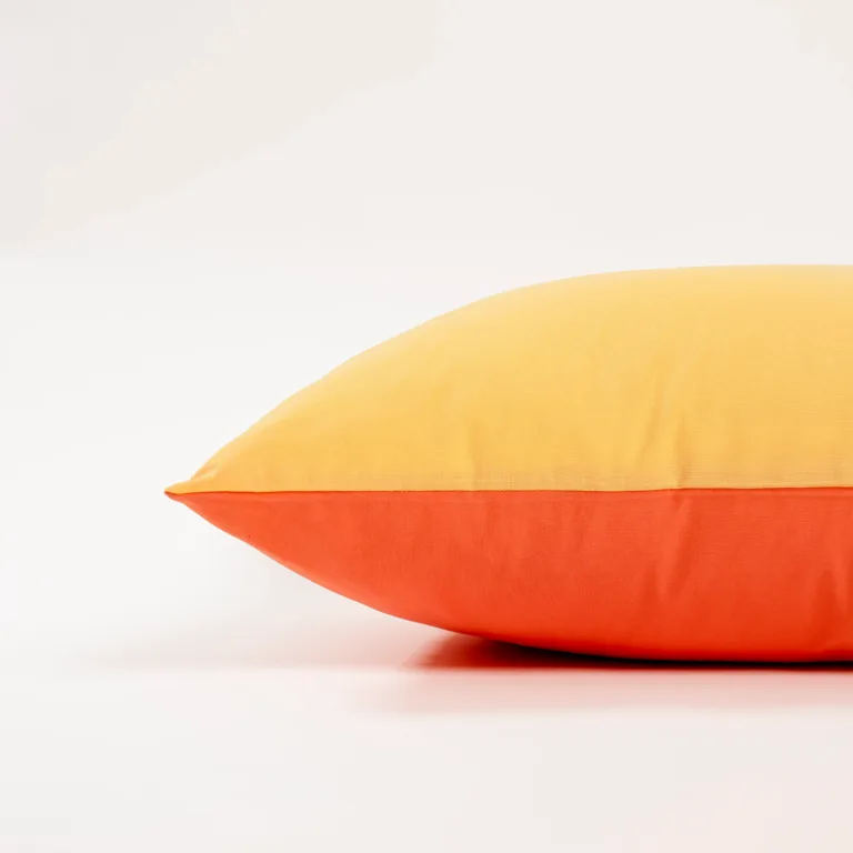 Dejorine - Housse de coussin Duo Orange et Jaune – 50x70cm