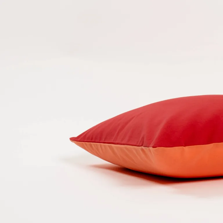 Dejorine - Housse de coussin Duo Rouge et Orange – 60x60cm