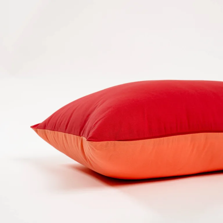 Dejorine - Housse de coussin Duo Rouge et Orange – 50x70cm