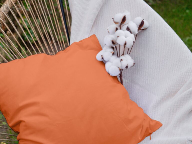 Dejorine - Housse de coussin unie en Coton - Orange – 60x60cm / Standard