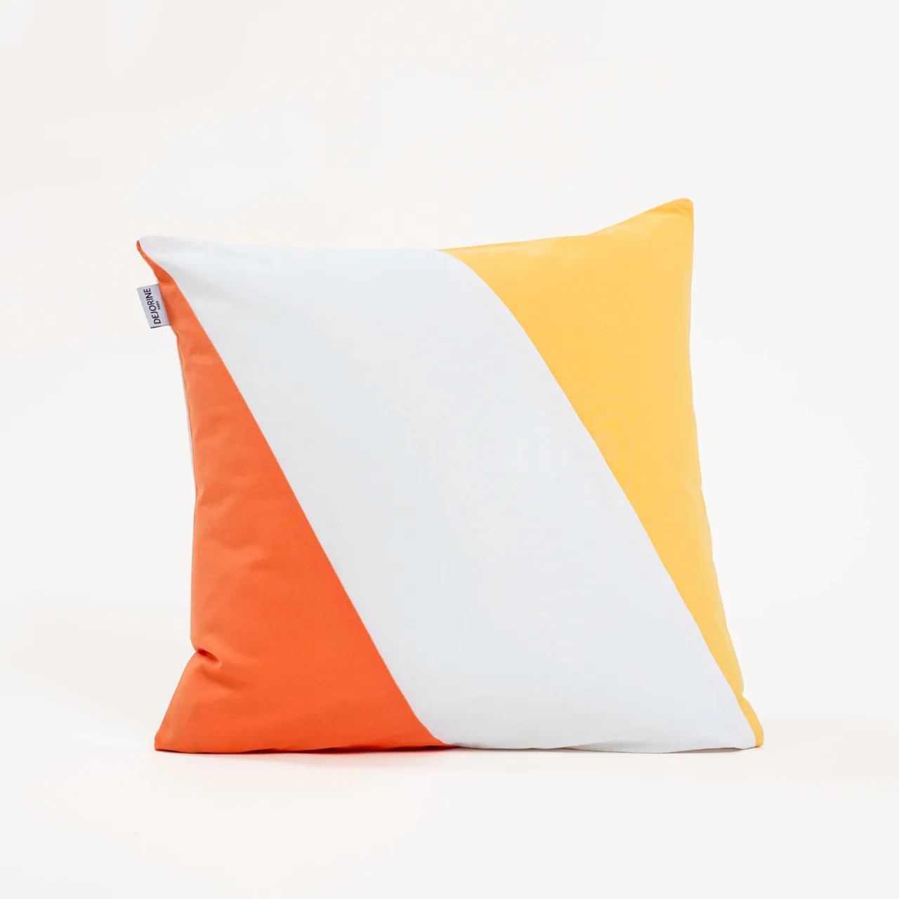 dejorine housse de coussin orange jaune blanc carre packshot 1 Dejorine - Housse de coussin Solis Jaune et Orange – 60x60cm