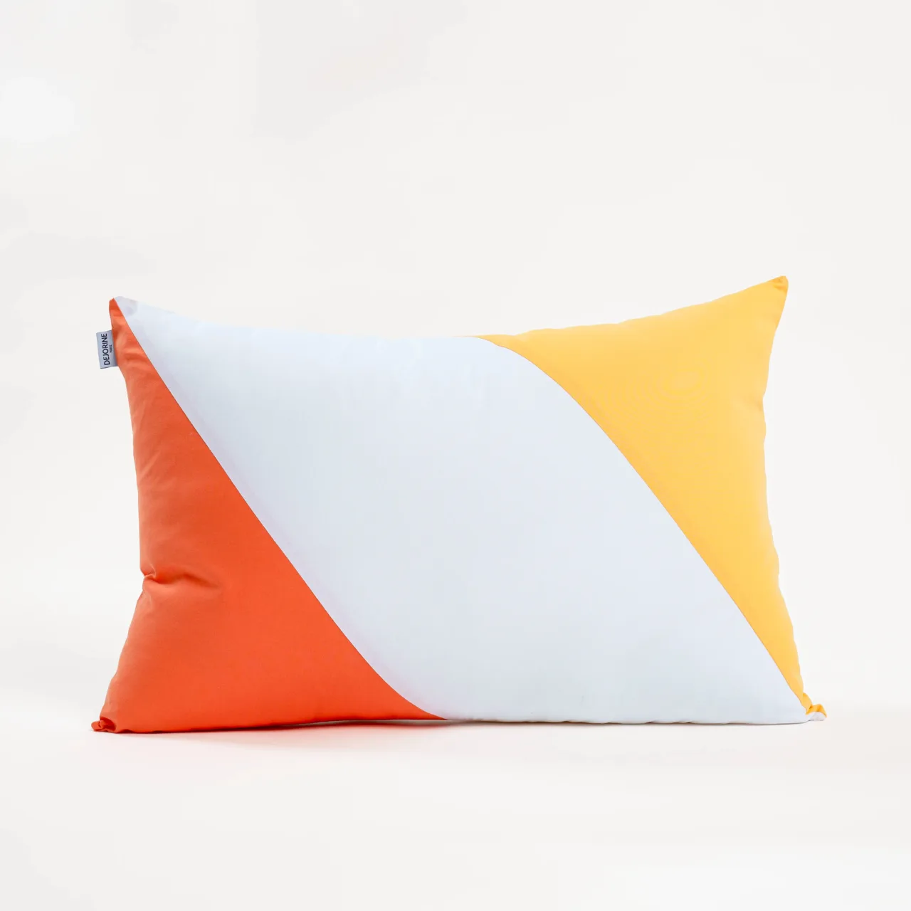 dejorine housse de coussin orange jaune blanc rectangulaire packshot 1 Dejorine - Housse de coussin Solis Jaune et Orange – 50x70cm