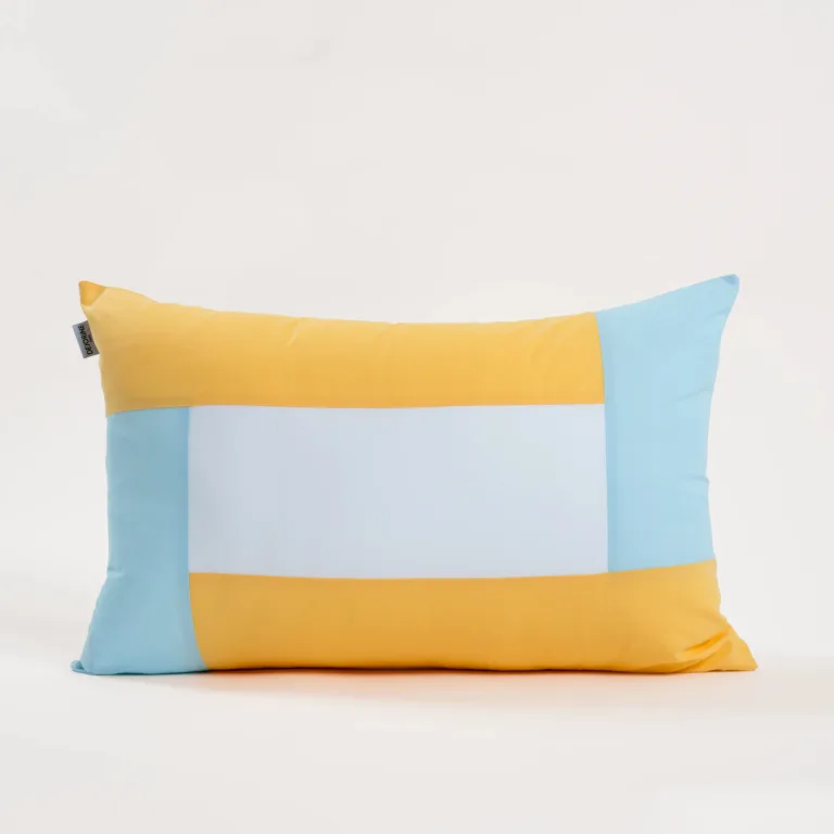 Dejorine - Housse de coussin Quadra Jaune et Bleu