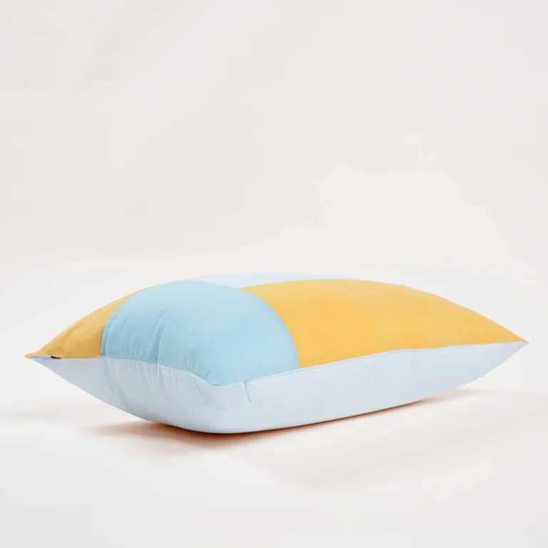 Dejorine - Housse de coussin Quadra Jaune et Bleu – 50x70cm