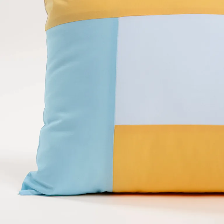 Dejorine - Housse de coussin Quadra Jaune et Bleu – 50x70cm
