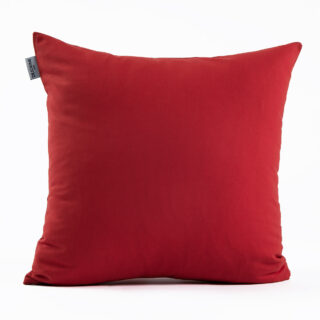 DEJORINE - Housse de coussin unie en Coton – Rouge