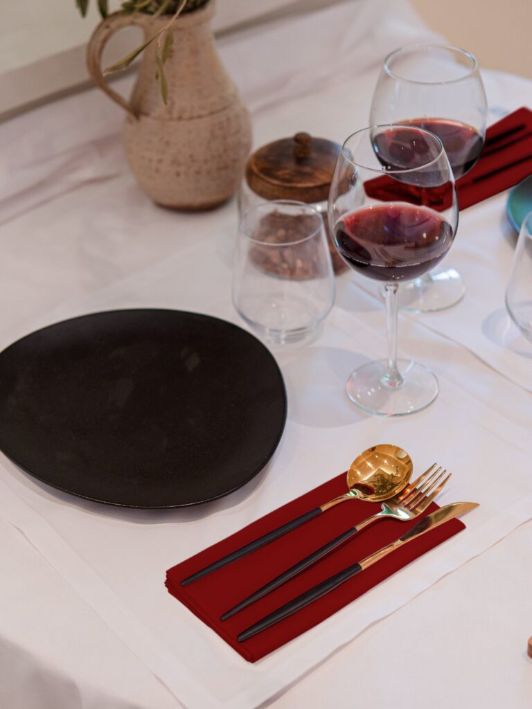 Dejorine - Serviettes de table Mensa Terre rouge x2 – 40x40cm