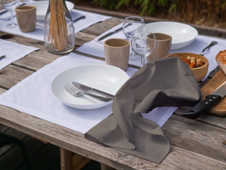 Dejorine - Serviettes de table Mensa Ecorce de noyer x2 – 40x40cm
