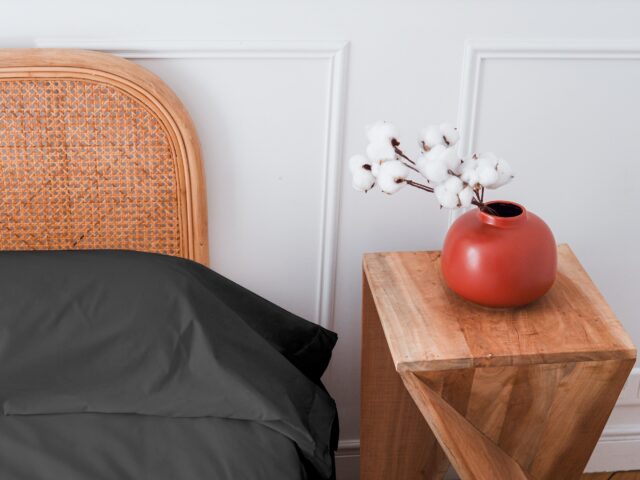 Dejorine - Taie de traversin en Percale de coton - Gris anthracite