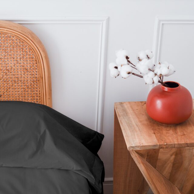 Dejorine - Taie de traversin en Percale de coton - Gris anthracite