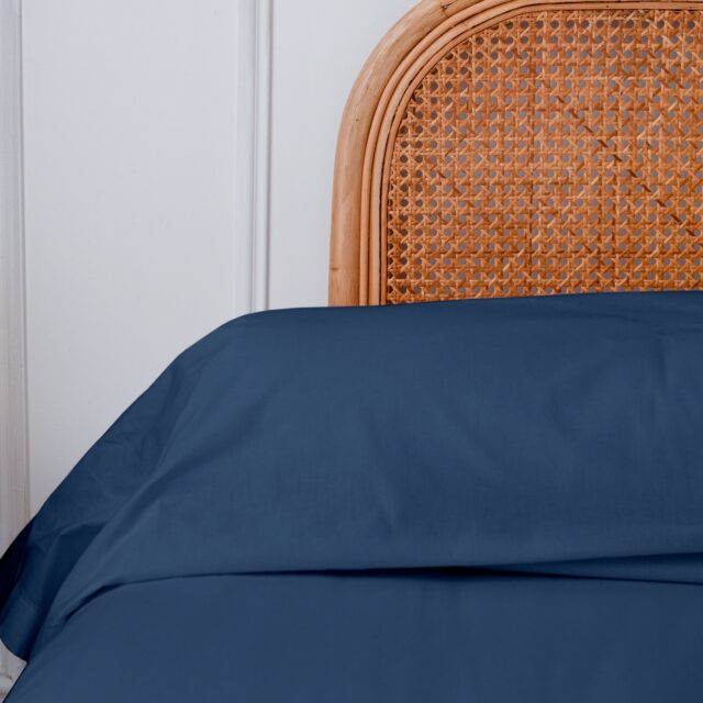 Dejorine - Taie de traversin en Percale de coton - Bleu marine
