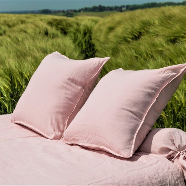 Embrin - Drap Plat en Lin - Pétale de Rose