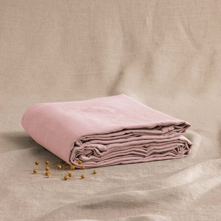Embrin - Drap Plat en Lin - Pétale de Rose