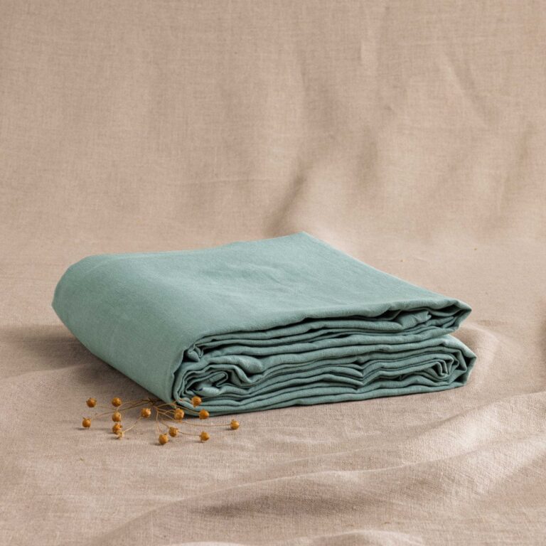 Embrin - Drap Housse en Lin - Vert