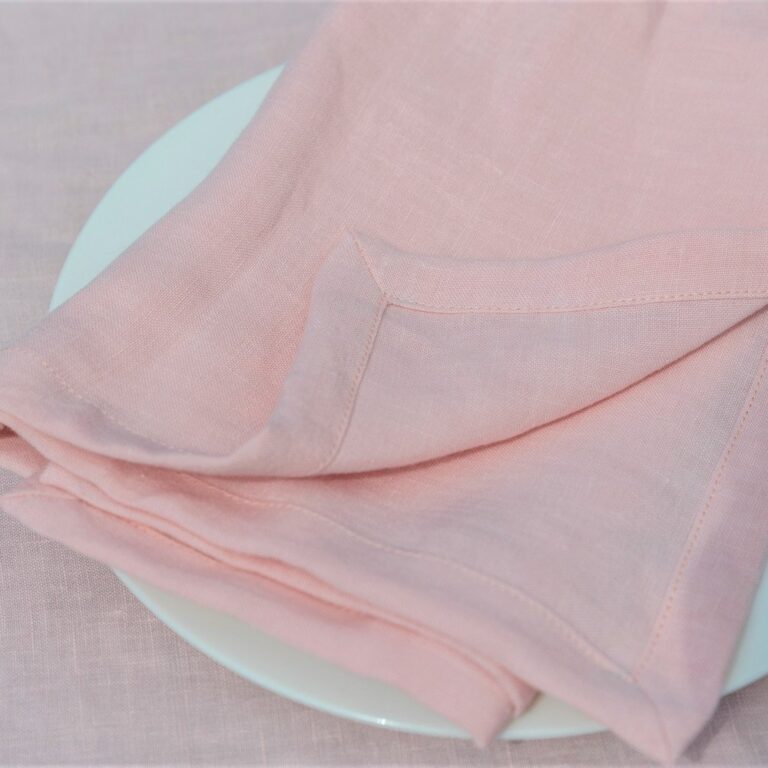 Embrin - Lot de 4 serviettes en lin - Pétale de Rose