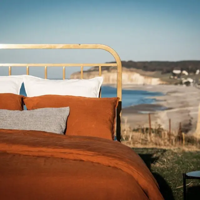 EMBRIN - Drap Plat en Lin – Caramel