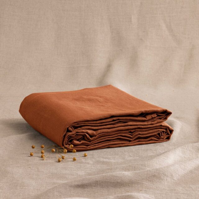 Embrin - Drap Plat en Lin - Caramel