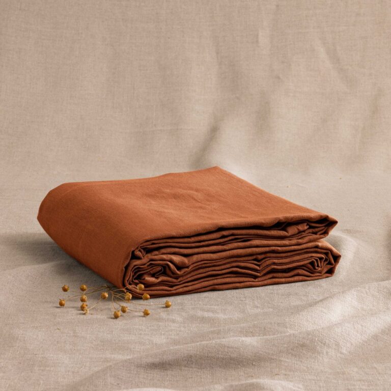 Embrin - Drap Plat en Lin - Caramel