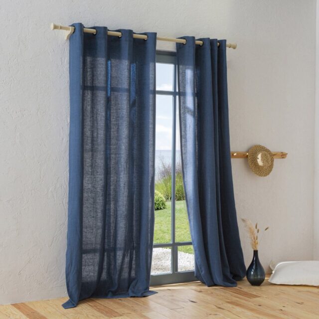 Embrin - Rideau en lin - Bleu