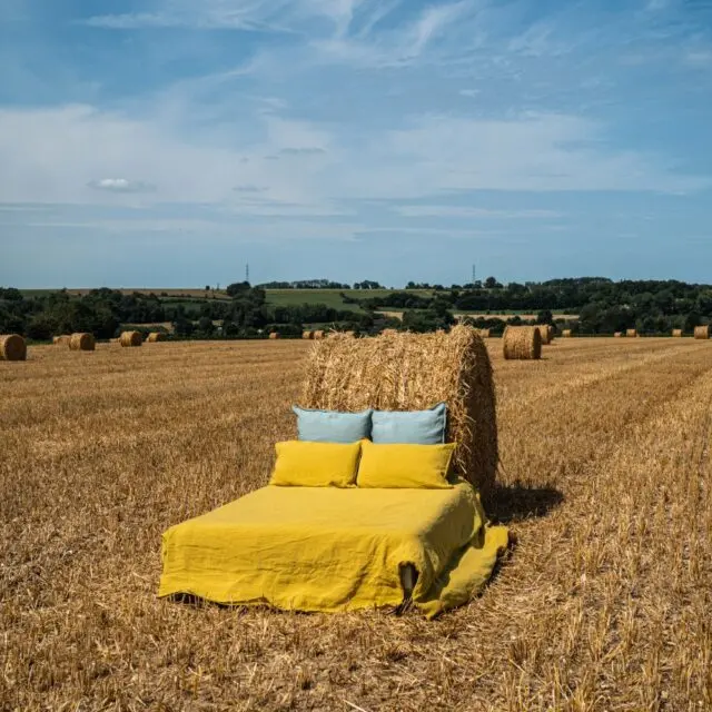 EMBRIN - Housse de Couette en Lin – Jaune